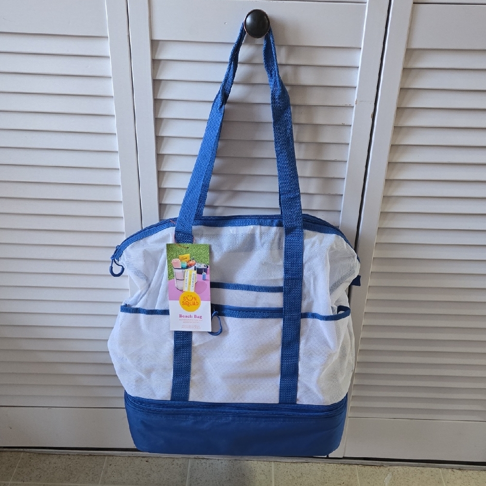 Beach Bag with Detachable Cooler & Waterproof Pocket
